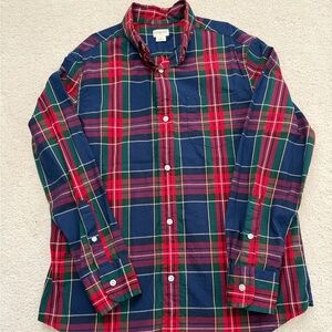 Boys size 12 J.Crew Factory Kids Plaid Button Down Shirt - Red, Green, and Blue